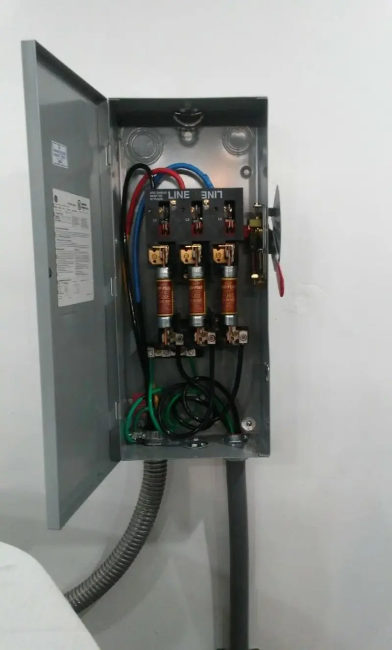 Three-phase disconnect switch installed for Electrical Wiring & Rewiring in Conway
